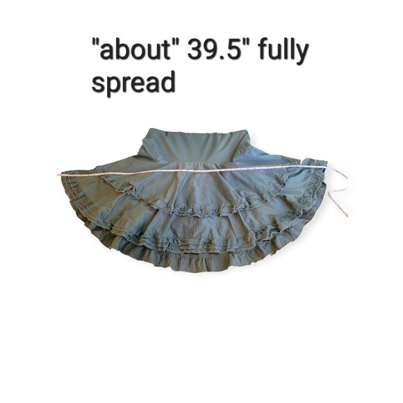 Anthropologie Odille vintage Y2K teal tiered low-slung maxi skirt size 2 EUC - Picture 7 of 9